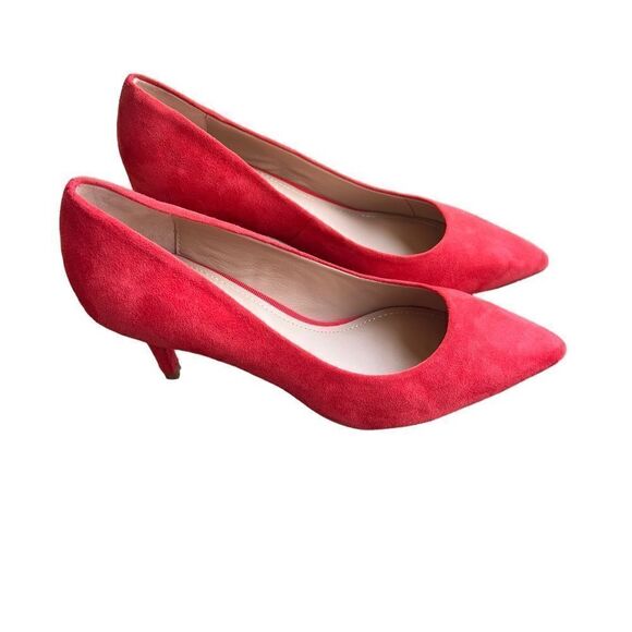 Boden Classic Suede Heels Hot Pepper Red Suede 37 - Picture 2 of 6